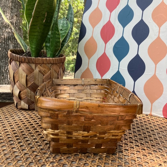 Charming Brown Rectangular Rustic Woven Basket - Picture 5 of 9